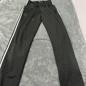 Adidas Black Athletic Pants with White Accents